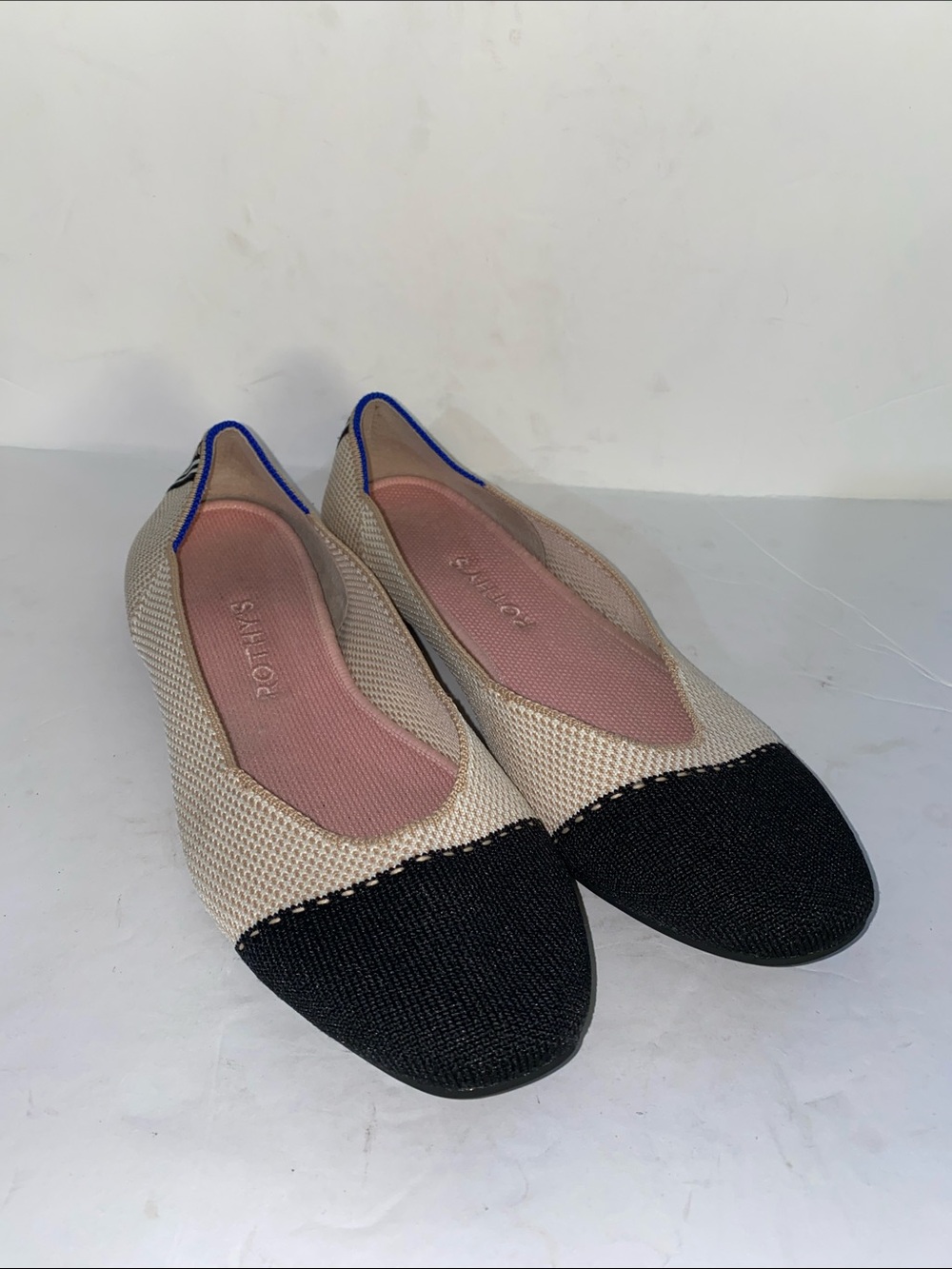 Rothy’s Square Toe Flat in Tuxedo